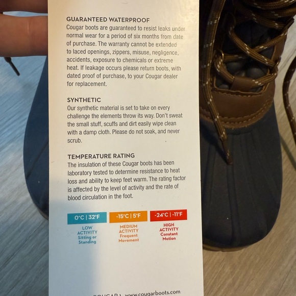 Cougar Brown and Navy Snow Boots NWT - Picture 6 of 6